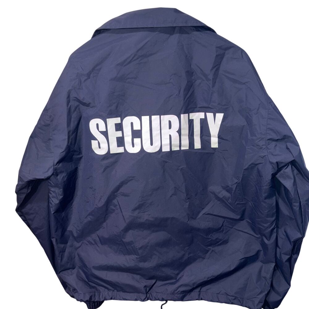 Ryno‎ Gear First Class Security Windbreaker Snap Button Jacket Blue Med NWT